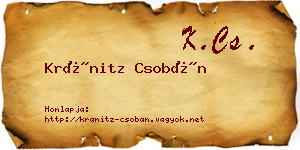 Kránitz Csobán névjegykártya